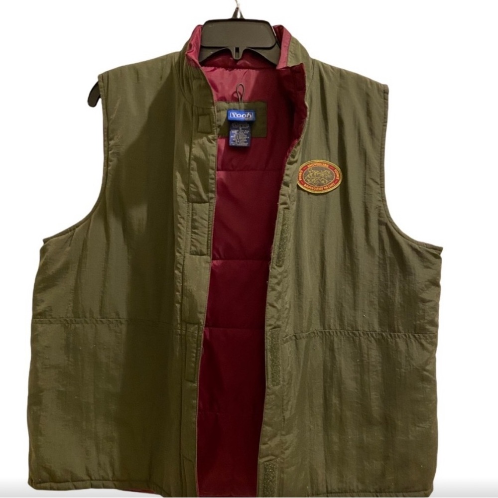 Disney Olive and Red Embroidered Vest